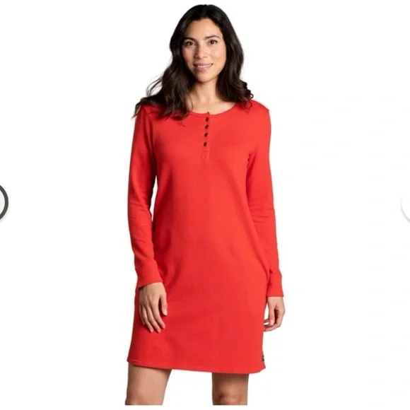 Toad & Co Small Ponderosa Long Sleeve Dress Organic Cotton Winterberry Womens - Picture 1 of 16